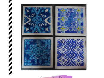 Moroccan tile pattern paintings