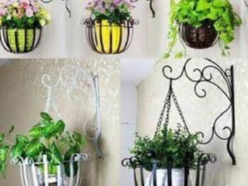 Vintage wall planter stand P05